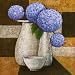 Hydrangeas with Vase IV Art Poster PRINT Robert Downs 20x20