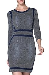 Spring Fall Winter Long Sleeves Round Neck Mini Dress 