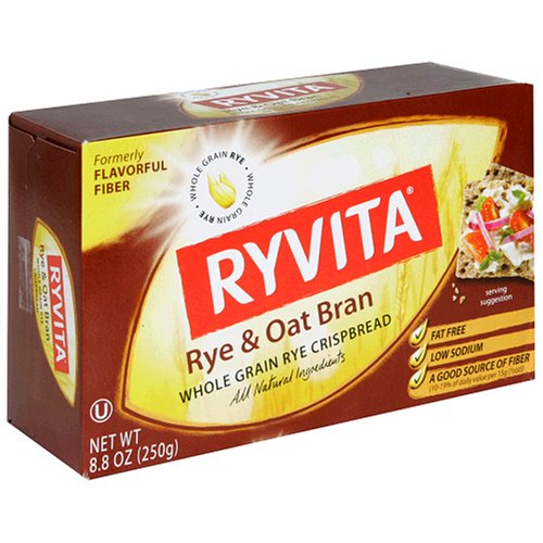 Ryvita Whole Grain Rye Crispbread, Rye & Oat Bran, 8.8-Ounce Boxes (Pack of 10) by Ryvita