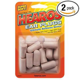 Hearos Ultimate Softness, 20-Pair Foam (Pack of 2)
