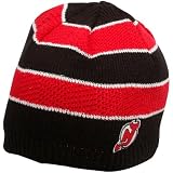 NHL Reebok New Jersey Devils Ladies Red-Black Striped Knit Beanie