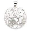 Sterling Silver Butterfly Cut-outs Round Pend