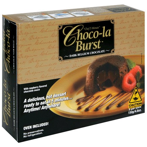 Chef 5 Minute Meals Choco-la Burst Dark Belgian Chocolate Desserts (Pack of 6) by Chef 5 Minute Meals