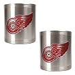 Detroit Red Wings 2pc Stainless Steel Can Holder Set- Primary Logo NHL Hockey