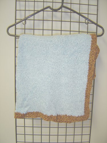 Bk1, Knitted on Hand Knitting Machine Baby Blue Chenille 31