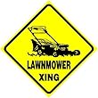 Lawnmower Xing Sign