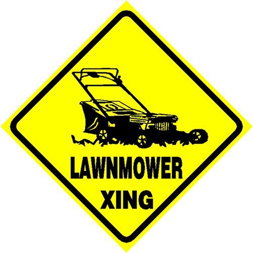 Lawnmower Xing Sign Lawnmower Xing Sign