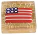Authentic Murano Glass Paperweight 24k Gold and American Flag, Gift Boxed