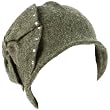 Wool Winter Cloche Crushable Foldable Bucket Big Large Ribbon Bow Church Hat Charcoal Gray