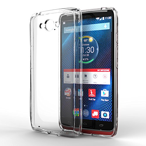 MoKo Motorola Droid Turbo Case - [Scratch Resistant] [Anti Drop & Scratch] Halo Series Hybrid Cover with TPU Anti-drop Technology Corners + Clear Back Panel Bumper Case for Motorola DROID TURBO in Ballistic Nylon 5.2 inch Android Smartphone, Crystal Clear (Will Not Fit Metallic Kevlar version)