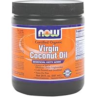 NOW Foods Coconut Oil, Virgin, Organic, 20 Ounce Bottle (Pack of 3)