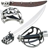 Corsair Pirate Sword with Basket Hilt - Swashbuckler Rapier Saber