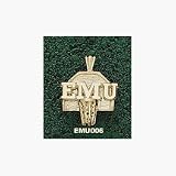 Eastern Michigan Eagles EMU Basketball Backboard Pendant - 14KT Gold Jewelry