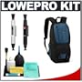 Lowepro Fastpack 100 Backpack Digital SLR Camera Case (Arctic Blue) + Accessory Kit for Canon Rebel T3, T3i, T1i, T2i, EOS 60D, 5D, 7D, Nikon D3000, D3100, D5000, D5100, D7000, D300s, Olympus Evolt E-5, E-30, E-620 & Sony Alpha A560, A580, A33, A35, A55