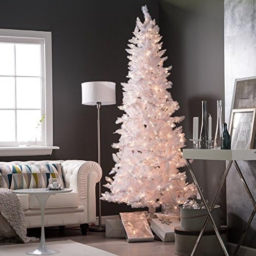 Sterling7.5' White Tiffany Tnsl Tree Home Decor, 44InL x 44InW x 96InH,