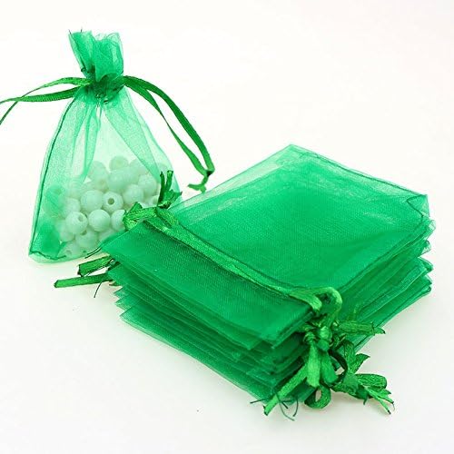 100pcs Champagne Eyelash Organza Drawstring Pouches Jewelry Party Wedding Favor Gift Bags 3.5"X4.3"