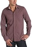Vintage Red Young Men's Medallion Print Long Sleeve Shirt