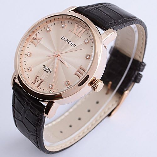 Discount Vintage Rose Gold Leather Wristwatch Men'S Business A With Diamond Waterpro