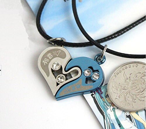 PUMPKIN HOUSE@Japanese Anime Necklace Heart Shade Set (1 Silver & 1 Blue)