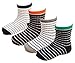 CHUNG Toddlers Little Boys Girls 4 Pack Cotton Crew Socks Stripe