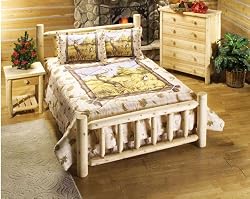 CedarLogQueenBed