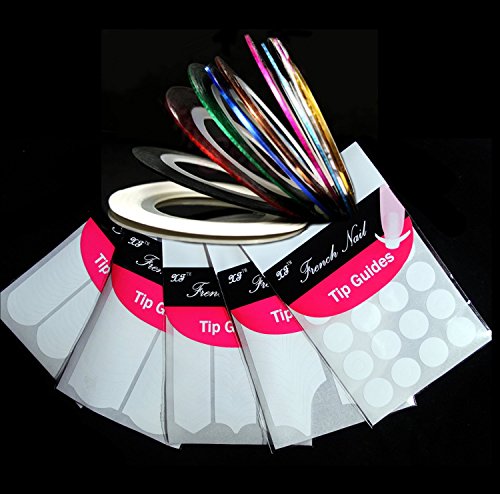 Imagen 8 de 15 PC puntas de las uñas se dirigen varios estilos y cinta decorativa decapado para el arte del clavo // 15 pcs Nail Tips Guide Various Styles & Decorative Stripping Tape For Nail Art