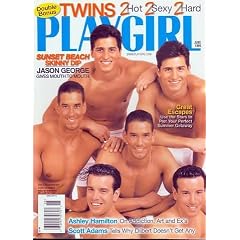 Playgirl Magazine, issue dated  June 1999: TWINS issue; Sunset Beach SKINNY DIP