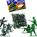 WWII Plastic Soldier set with 48 Troops! Green American & Gray German 56mm Figures