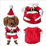 NACOCO Pet Christmas Costumes Dog Suit with Cap Santa Suit Dog Hoodies (X-Large)