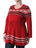 Motherhood Maternity: Plus Size Long Sleeve Scoop Neck Tie Detail Maternity Sweater