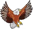 Bald Eagle Embroidered Patch Large Patriotic American Iron-On Emblem