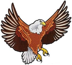 Bald Eagle Embroidered Patch Large Patriotic American Iron-On Emblem