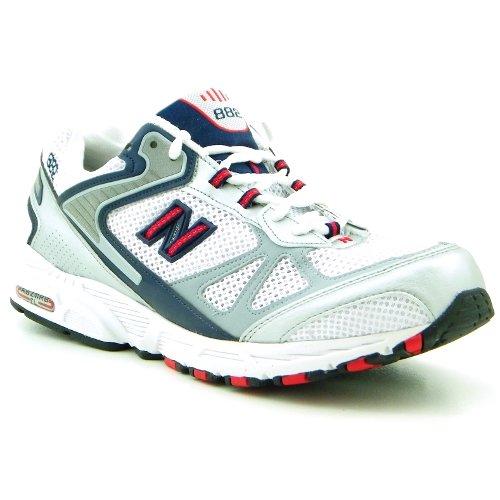 New Balance Running Shoes, Men's MR882 White/Blue,12.5 D