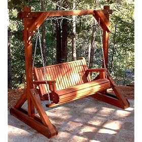 Forever 4 Foot Old Redwood Porch Swing by Old Growth Again