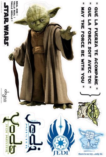 gadget geek - abystyle abydco113 decoration star wars planche stickers muraux yoda echelle
