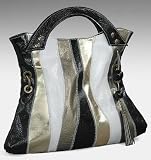 Black & Gold Striped Melie Bianco ''Chef Clutch''