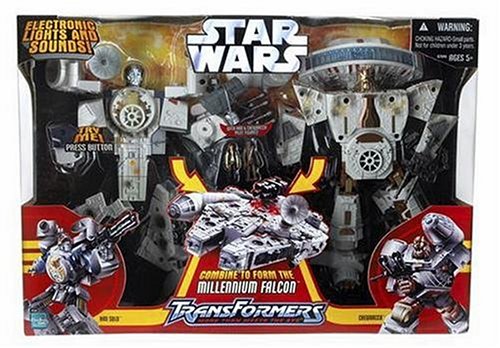 Childrens Toyshop  Toys : Star Wars Transformers Deluxe Millenium Falcon with Han Solo & Chewbacca