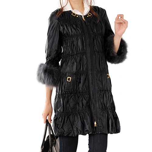 ゴート レザー コート フォックス トリミング シャーリング 八分袖 (No. 04000014 r ) プレゼント[エースタイル]Aastyle