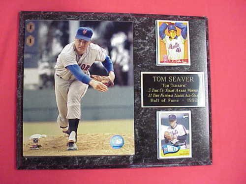 Mets Tom Seaver 2 Card Collector Plaque