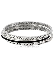 The SAK 3-Piece Mixed Media Bangle Bracelet, 2.6"