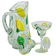 ArtisanStreet's 3-piece Margarita Set. Hand Painted with Lemons & Limes. Made to Order. Signed.