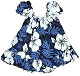 White Hibiscus Fern Infant/Girl's Hawaiian Aloha Jumper (Cabana) Set in Blue