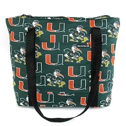 University of Miami Tote Bag UM Logo Cotton with WATERPROOF LINING UNDERSIDE Travel Bags, for Gym or Beach Best Cute Unique GIFT IDEA for Him Her Man Men DAD MOM Mother Woman Women Ladies