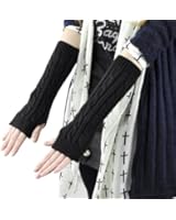 World Pride Cable Knit Cotton Slouch Arm Warmer Winter Fingerless Long Gloves
