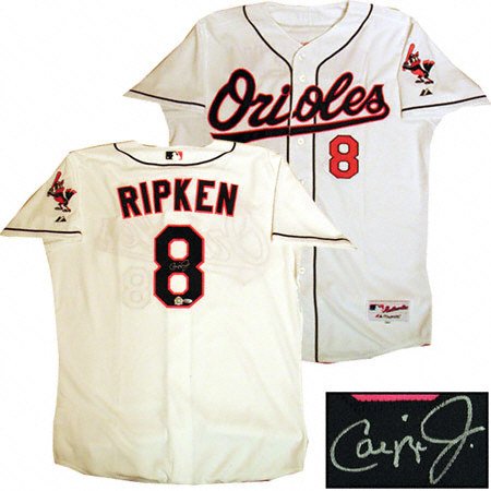 Cal Ripken Jr. White Baltimore Orioles Jersey Autographed On Back Number