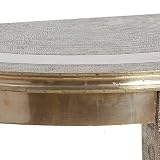 Royalcraft Luisant Half Moon Console Table in Embossed Metal
