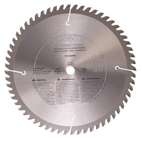 Bosch PRO1060FIN 10-Inch 60 Tooth ATB Plywood and Finishing Saw Blade with 5/8-Inch Arbor