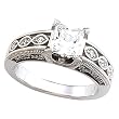 14K White Gold Diamond Engagement Ring - 1.33 Ct.