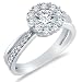 Cheap Size 12 – Solid 14k White Gold Round Brilliant Cut Solitaire with Round Side Stones Highest Quality CZ Cubic Zirconia Engagement Ring 1.5ct. On Sale