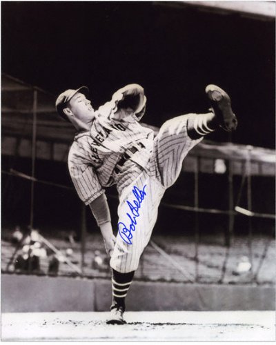 Bob Feller Cleveland Indians - Leg Kick - Autographed 8x10 Photograph